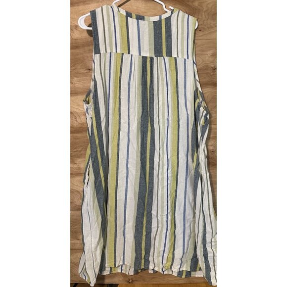 SONOMA woman 2x Stripe Linen Rayon Blend Tunic Dress Pockets Boho - Picture 2 of 9